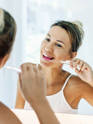 brushing and flossing